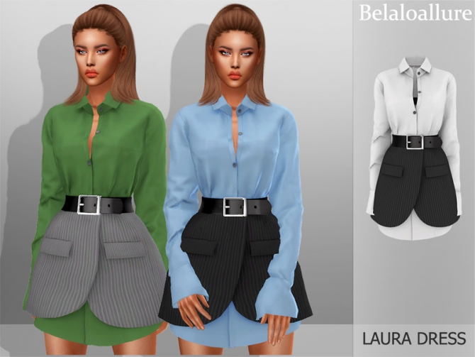 Belaloallure Laura dress by belal1997 at TSR » Sims 4 Updates