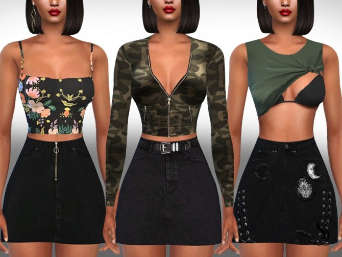 Sims 4 Different Type Denim Skirts by Saliwa at TSR