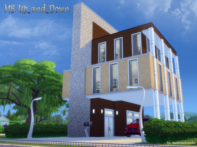 Sims 4 MB Up and Down modern and stylish family house by matomibotaki at TSR