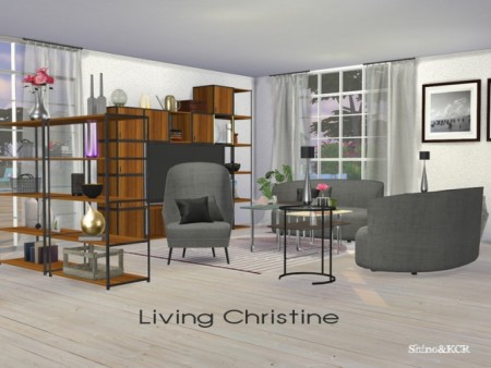 Christine sleek and modern livingroom by ShinoKCR at TSR