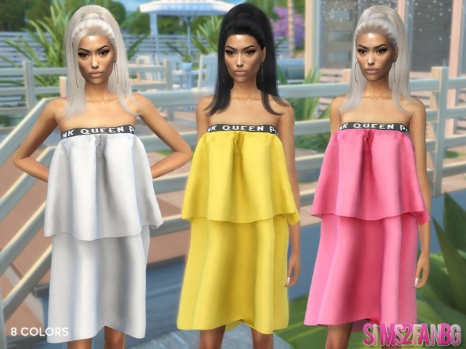 Sims 4 398 Pink Queen Dress by sims2fanbg at TSR