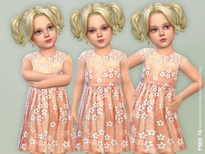 Sims 4 Flower Dress for Toddler Girls by lillka at TSR