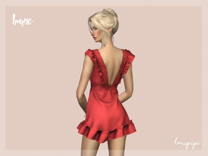 Sims 4 Irune dress by laupipi at TSR