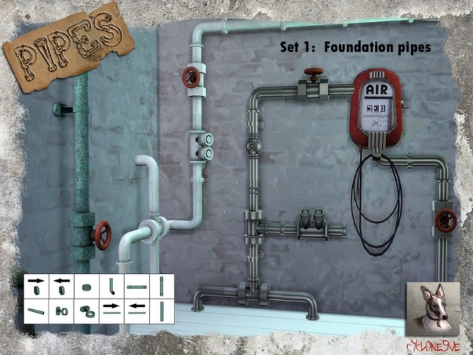 Sims 4 Foundation Pipes Set 1 by Cyclonesue at TSR