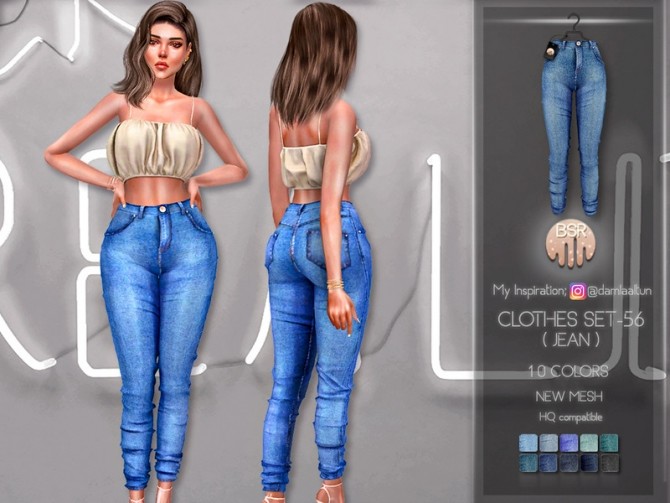 Sims 4 Clothes SET 56 (JEANS) BD223 by busra tr at TSR