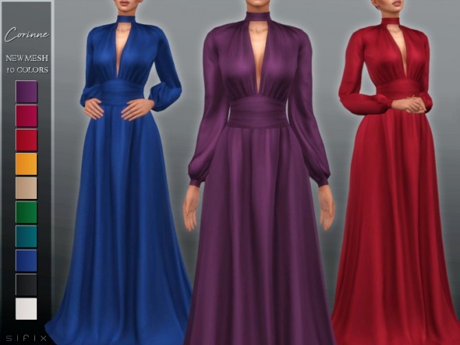 Sims 4 Corinne Dress by Sifix at TSR