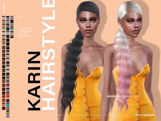 Sims 4 Karin Hairstyle by Leah Lillith at TSR