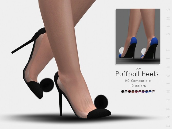 Sims 4 Puffball Heels by DarkNighTt at TSR