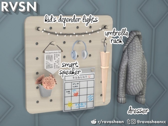 Sims 4 Peg To Differ Entryway Set by RAVASHEEN at TSR
