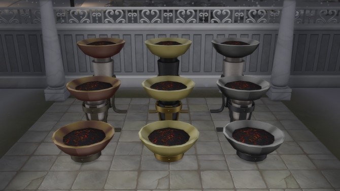 Sims 4 Shorter Braziers by Teknikah at Mod The Sims