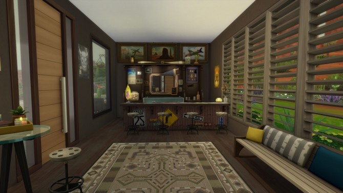 Sims 4 Stranger Banana home No CC by mamba black at TSR