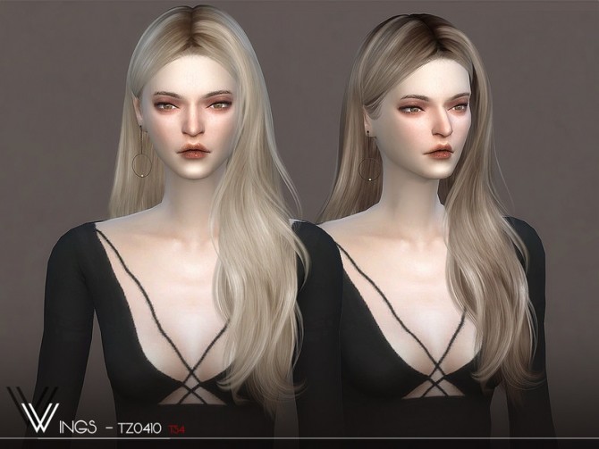 Sims 4 WINGS TZ0410 hair by wingssims at TSR