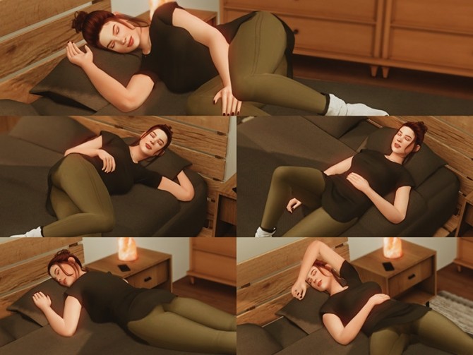 Sims 4 Nap time Poses by KatVerseCC at TSR