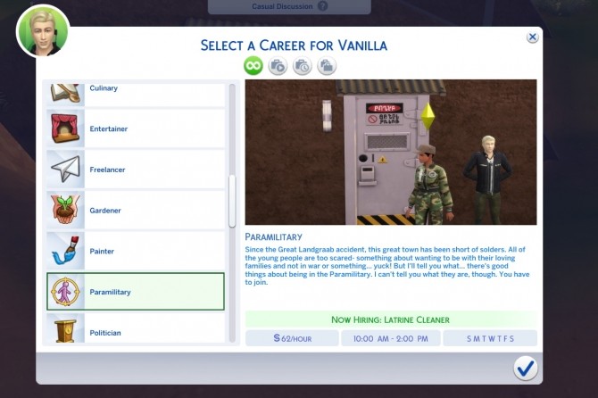 Sims 4 Paramilitary Career (TS1 to TS4 Conversion) by killmewithbleach at Mod The Sims