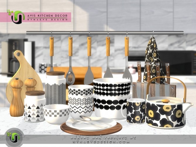 Sims 4 Avis Kitchen Decor by NynaeveDesign at TSR