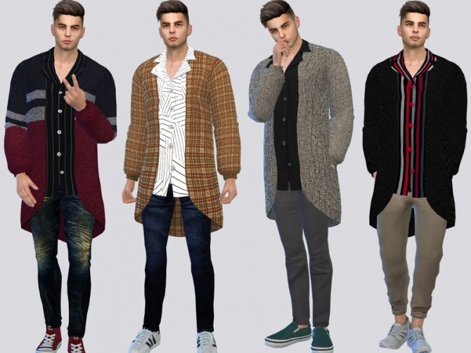 Sims 4 Long Male Cardigan by McLayneSims at TSR