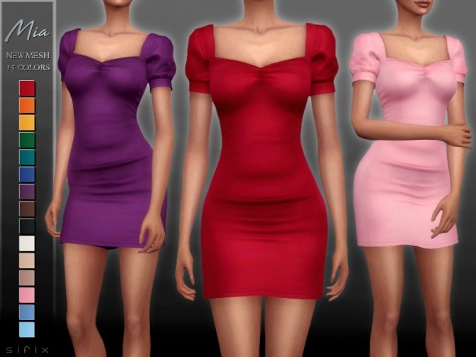 Sims 4 Mia Dress by Sifix at TSR