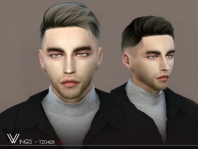 Sims 4 WINGS TZ0428 hair by wingssims at TSR