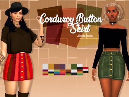 Autumn Corduroy Skirt by SiimplyJessica at TSR