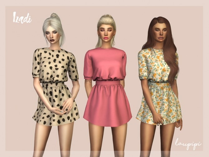 Sims 4 Izadi spring dress by laupipi at TSR