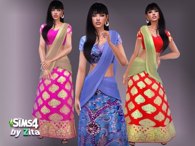 Sims 4 Sari by ZitaRossouw at TSR
