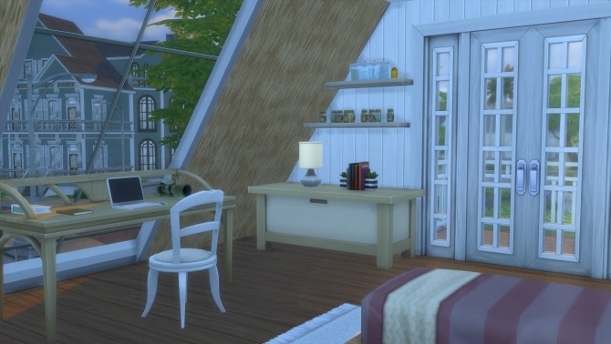Sims 4 Tiny white cabin NO CC by yanina22 at TSR