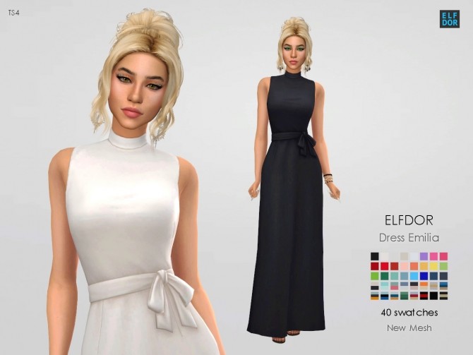 Sims 4 Dress Emilia at Elfdor Sims