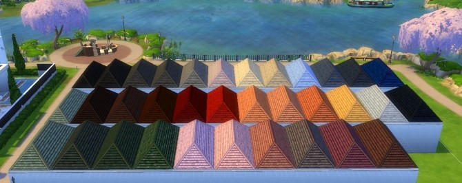 Sims 4 Roof of Life Recolor 34 Swatches by hellokittay at Mod The Sims