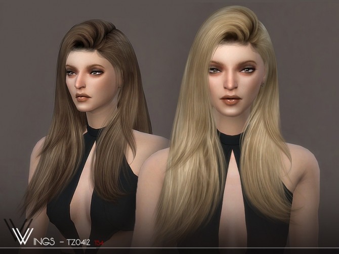 Sims 4 WINGS TZ0412 hair by wingssims at TSR