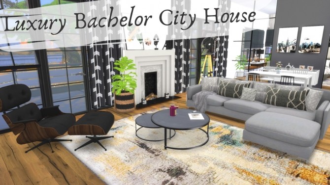 Sims 4 LUXURY BACHELOR CITY HOUSE at Dinha Gamer