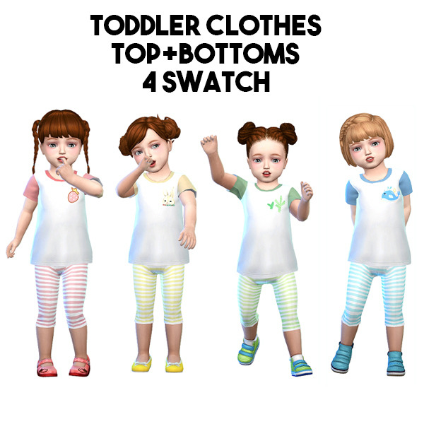 Sims 4 Toddler top + bottoms at L.Sim