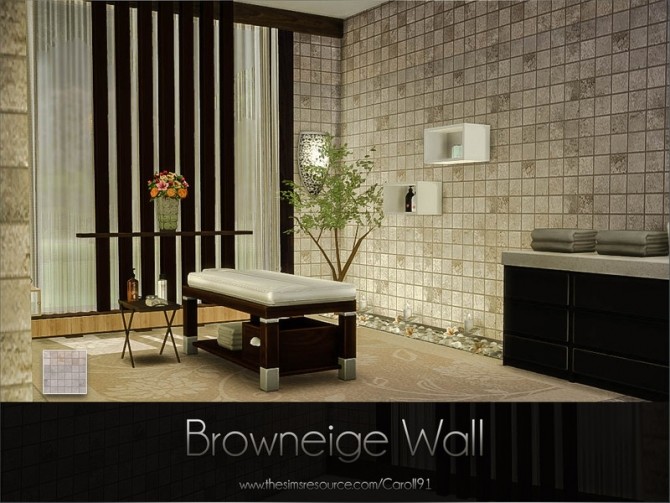 Sims 4 Browneige Wall by Caroll91 at TSR