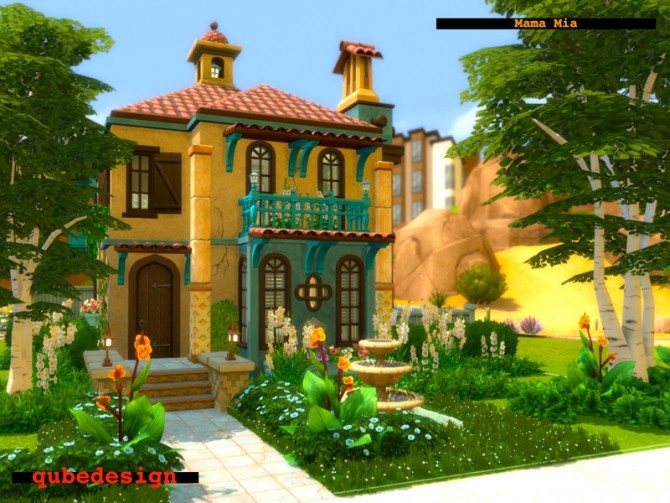 Sims 4 Mama Mia house NO CC by QubeDesign at TSR