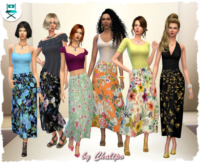 Sims 4 Skirt Spring by Chalipo at All 4 Sims