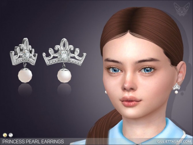 Sims 4 Princess Pearl Earrings For Kids at Giulietta
