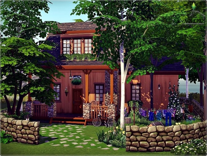Sims 4 Cest la vie tiny cozy cabin by nobody1392 at TSR