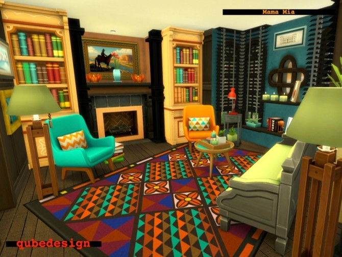 Sims 4 Mama Mia house NO CC by QubeDesign at TSR