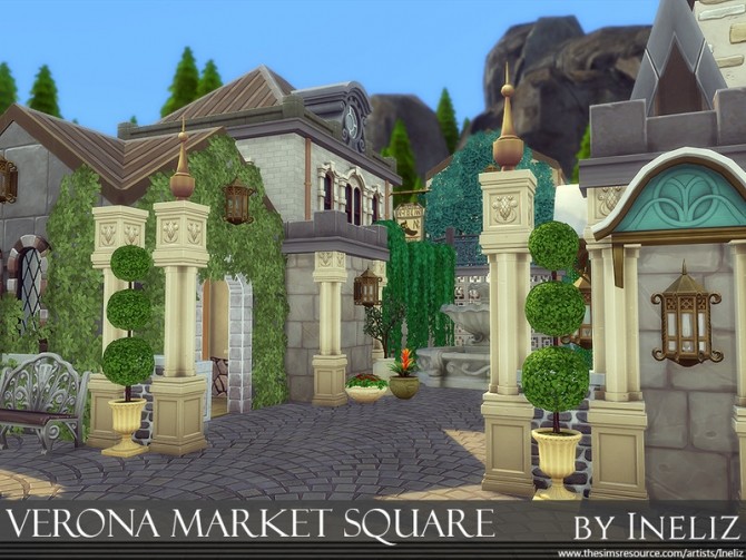 Sims 4 Verona Market Square by Ineliz at TSR