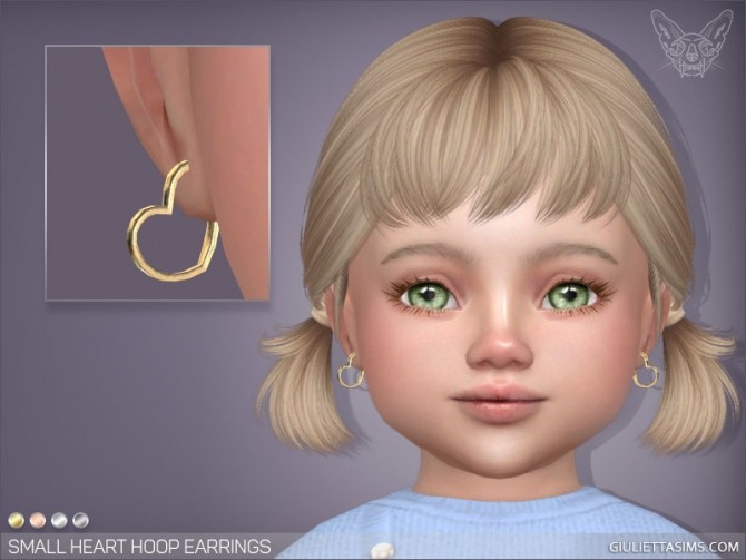 Sims 4 Small Heart Hoop Earrings For Toddlers at Giulietta