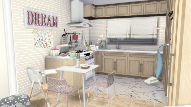 Sims 4 GIRL MOM APARTMENT WITH TWO KIDS at Dinha Gamer