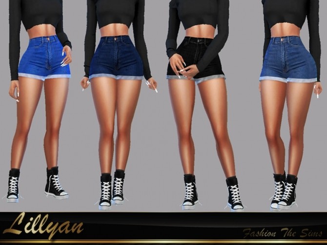 Sims 4 Short jeans Bianca by LYLLYAN at TSR