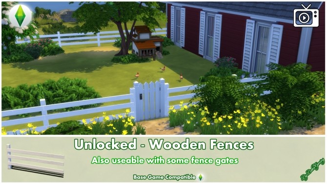Sims 4 Unlocked Wooden Fences by Bakie at Mod The Sims