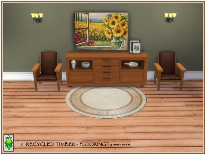 Sims 4 Recycled Timber Flooring by marcorse at TSR