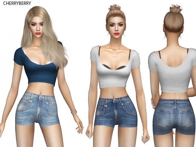 Sims 4 Light Trendy denim shorts at Cherryberry