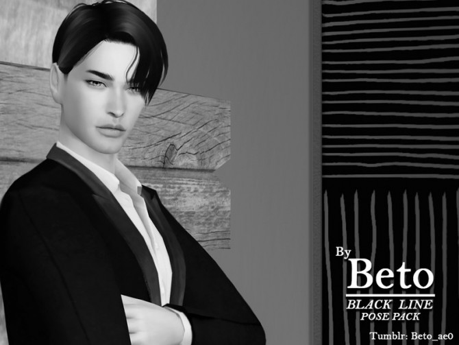 Sims 4 Black Line Pose Pack by Beto ae0 at TSR