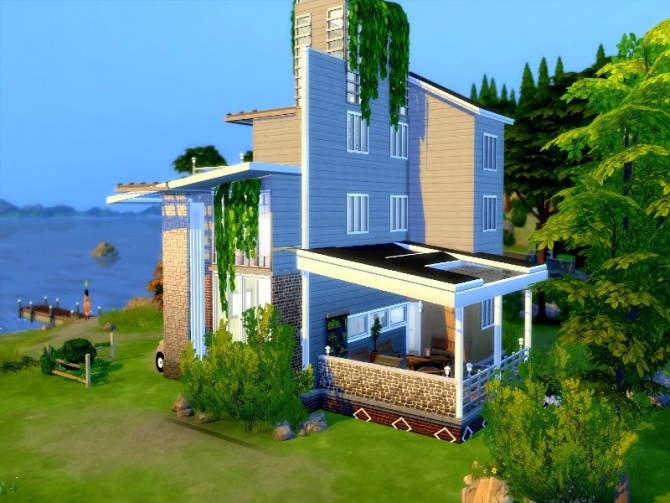 Sims 4 Eco Windenburg house by GenkaiHaretsu at TSR
