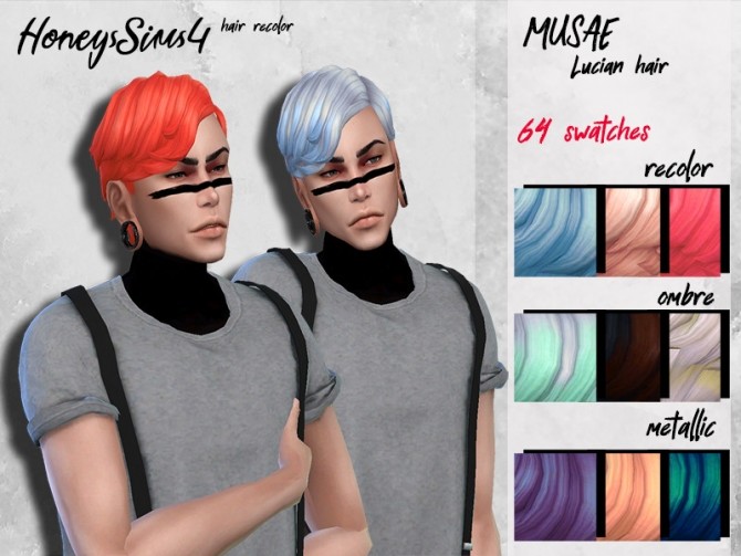 Sims 4 Recolor male hair MUSAE Lucian by HoneysSims4 at TSR