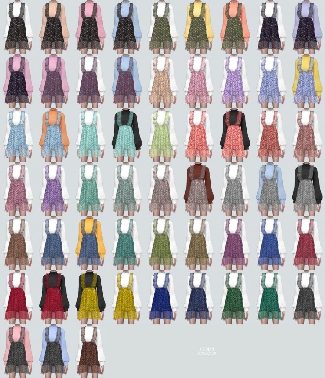 Sims 4 Spring Chiffon Frill Mini Dress V2 at Marigold