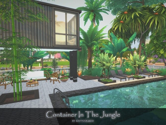 Sims 4 Container In The Jungle by Gwynnbleidd at TSR