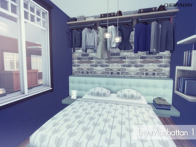 Sims 4 Tiny Manhattan 1 classic yet modern apartment at Cherryberry